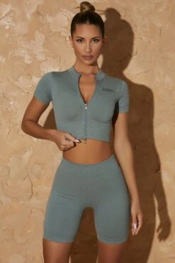 Biker Shorts In Lead Blue