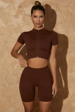 Biker Shorts In Warm Brown