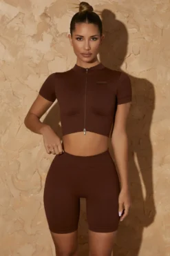 Biker Shorts In Warm Brown