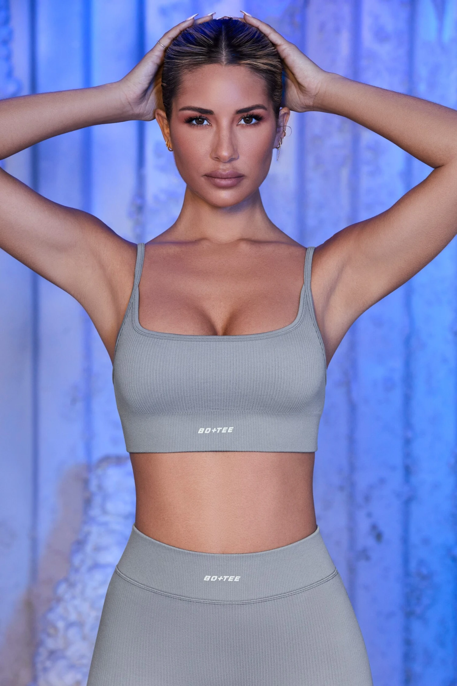Strappy Sports Bra In Grey