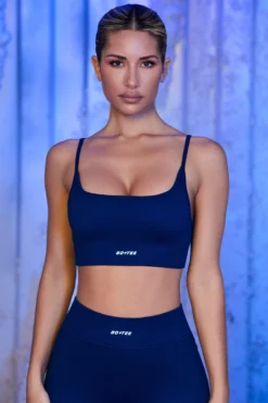 Strappy Sports Bra In Navy