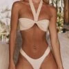 Ruched Side Bikini Bottoms In Sand
