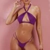 High Neck Bikini Top In Purple